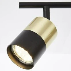 Brilliant Maribel Deckenstrahler 5 W, L X B X H: 18 X 76,5 X 16,8 Cm, Messing-gebürstet/Schwarz, GU10, 4 Stk. -Beleuchtung 12 2617