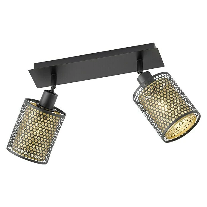 WOFI Cheval Deckenstrahler 56 W, L X B X H: 30 X 10 X 21 Cm, Schwarz/Gold, E14, 2 Stk. 4 WOFI Cheval Deckenstrahler 56 W, L X B X H: 30 X 10 X 21 Cm, Schwarz/Gold, E14, 2 Stk. – Bild 2