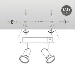 Home Sweet Home LED-Deckenstrahler Stone 5,8 W, L X B X H: 16,5 X 16,5 X 14,5 Cm, Schwarz, Warmweiß, 2 Stk. -Beleuchtung 12 2655