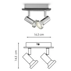 Home Sweet Home LED-Deckenstrahler Stone 5,8 W, L X B X H: 16,5 X 16,5 X 14,5 Cm, Schwarz, Warmweiß, 2 Stk. -Beleuchtung 12 2656