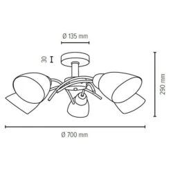 Spotlight Deckenstrahler Rund Viletta Wood 60 W, Geölte Eiche, Weiß, E27, 5 Stk. -Beleuchtung 12 2686