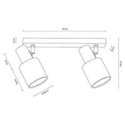 Spotlight Deckenstrahler Treehouse 25 W, L X B X H: 37 X 5 X 21 Cm, Geölte Eiche, Weiß, E27 -Beleuchtung 12 2690