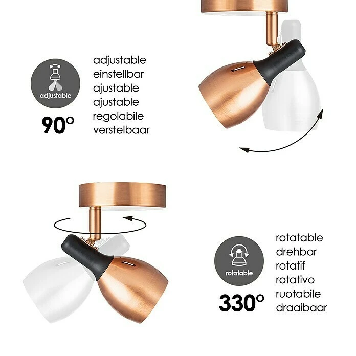 Home Sweet Home LED-Deckenstrahler Rund Novi 5,8 W, Ø X H: 9,5 X 16 Cm, Kupfer, Warmweiß 8 Home Sweet Home LED-Deckenstrahler Rund Novi 5,8 W, Ø X H: 9,5 X 16 Cm, Kupfer, Warmweiß – Bild 6