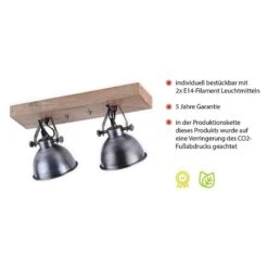 LeuchtenDirekt Samia Deckenstrahler 80 W, L X B X H: 44 X 22 X 22 Cm, Eisen, E14 -Beleuchtung 12 2763