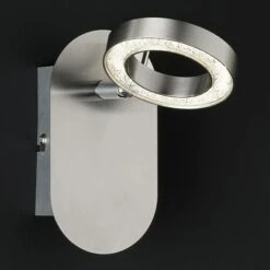 WOFI LED-Wand- & Deckenleuchte Naomi 5 W, L X B X H: 9 X 15 X 16 Cm, Nickel-matt, Warmweiß, 1 Stk.