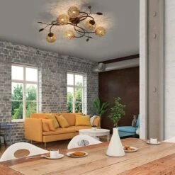 Paul Neuhaus Greta Deckenstrahler Rund 240 W, Ø X H: 650 Mm X 14,5 Cm, Gold, G9