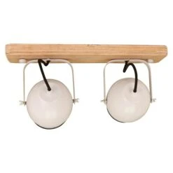 Wandstrahler 40 W, Weiß/Holz, E27, 2 Stk. -Beleuchtung 12 2800