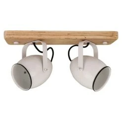 Wandstrahler 40 W, Weiß/Holz, E27, 2 Stk. -Beleuchtung 12 2801