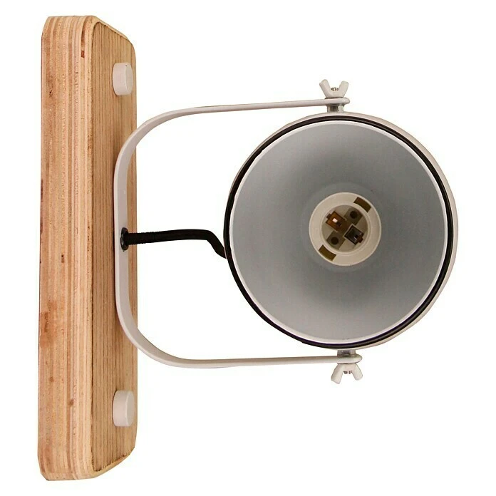 Wandstrahler 40 W, Weiß/Holz, E27 4 Wandstrahler 40 W, Weiß/Holz, E27 – Bild 2
