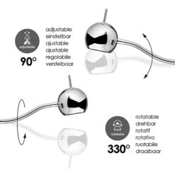 Home Sweet Home LED-Wandstrahler Bollo Flex 5,8 W, L X B X H: 14 X 14 X 11,5 Cm, Chrom, Warmweiß -Beleuchtung 12 2827