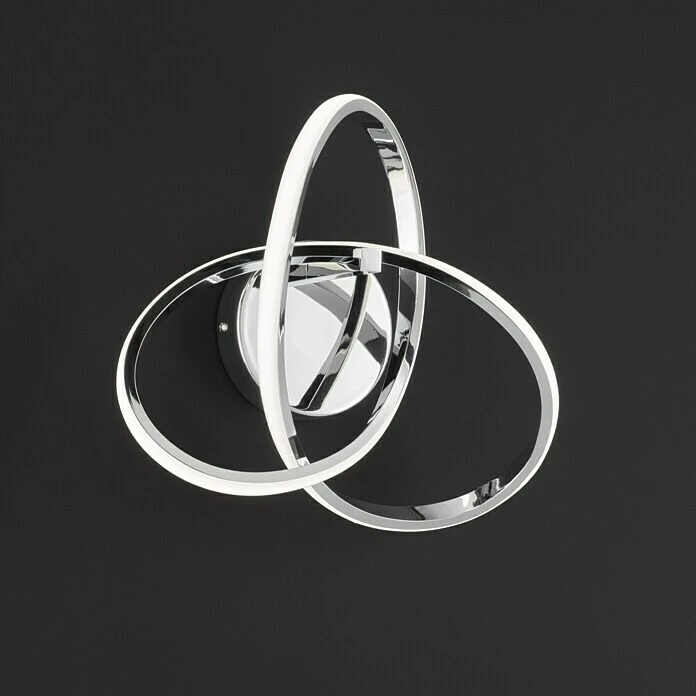 WOFI Indigo LED-Wandleuchte 14 W, L X B X H: 30 X 29 X 15 Cm, Chrom, Warmweiß 4 WOFI Indigo LED-Wandleuchte 14 W, L X B X H: 30 X 29 X 15 Cm, Chrom, Warmweiß – Bild 2