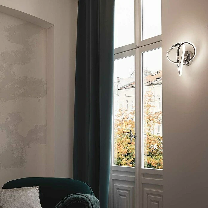 WOFI Indigo LED-Wandleuchte 14 W, L X B X H: 30 X 29 X 15 Cm, Chrom, Warmweiß 5 WOFI Indigo LED-Wandleuchte 14 W, L X B X H: 30 X 29 X 15 Cm, Chrom, Warmweiß – Bild 3