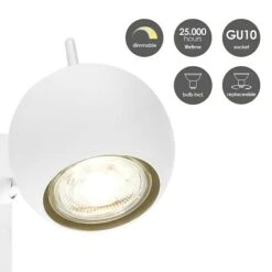 Home Sweet Home LED-Wandstrahler Bollo 5,8 W, L X B X H: 14 X 14 X 11,5 Cm, Sandweiß, Warmweiß -Beleuchtung 12 2842