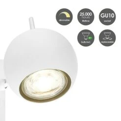 Home Sweet Home LED-Wandstrahler Bollo 5,8 W, L X B X H: 14 X 14 X 11,5 Cm, Sandweiß, Warmweiß -Beleuchtung 12 2844