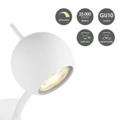 Home Sweet Home LED-Wandstrahler Bollo Flex 5,8 W, L X B X H: 14 X 14 X 11,5 Cm, Sandweiß, Warmweiß -Beleuchtung 12 2873