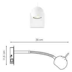 Home Sweet Home LED-Wandstrahler Bollo Flex 5,8 W, L X B X H: 14 X 14 X 11,5 Cm, Sandweiß, Warmweiß -Beleuchtung 12 2875