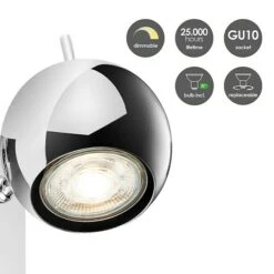 Home Sweet Home LED-Wandstrahler Bollo 5,8 W, L X B X H: 14 X 14 X 11,5 Cm, Chrom, Warmweiß -Beleuchtung 12 2880