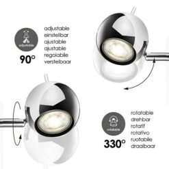 Home Sweet Home LED-Wandstrahler Bollo 5,8 W, L X B X H: 14 X 14 X 11,5 Cm, Chrom, Warmweiß -Beleuchtung 12 2881