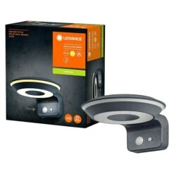 Ledvance LED-Solar-Außenwandleuchte Endura Style Solar Bewegungsmelder, Kunststoff, Warmweiß, Dunkelgrau -Beleuchtung 12 2920