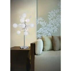 Deko-Tischleuchte Weiß, G9 -Beleuchtung 12 294