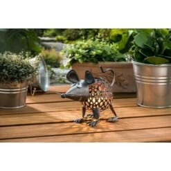 BAUHAUS Solarleuchte Maus 22,5 X 11,5 X 16 Cm, 1,2 V, Metall, Mit Leuchtmittel