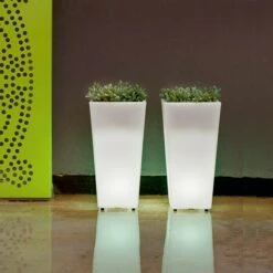 Pflanzsäule Eckig Melisa 30 30 X 30 X 60 Cm -Beleuchtung 12 2950