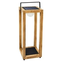 Solarleuchte Legna Holz, 0,4 W, L X B X H: 20 X 20 X 59 Cm, IP44