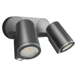 Steinel LED-Sensor-Außenwandleuchte Spot Duo S ANT 14,95 W, L X B X H: 9,8 X 24,7 X 17,5 Cm, Anthrazit, Warmweiß