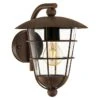 Eglo Außenwandleuchte Pulfero 1 60 W, Braun, Klar, IP44 -Beleuchtung 12 3011