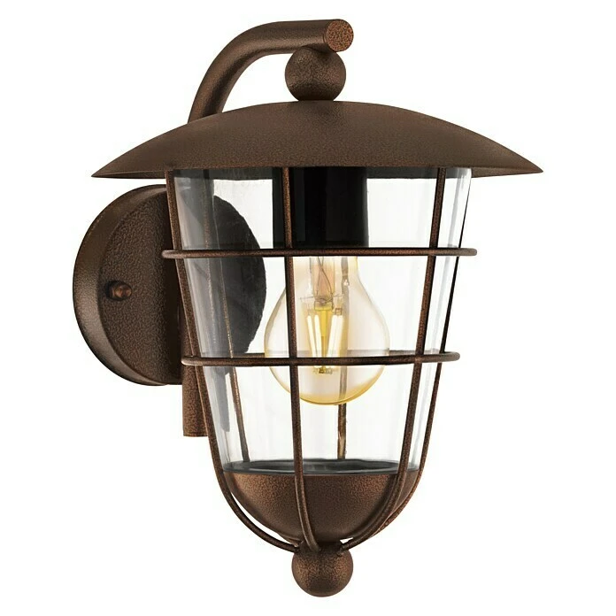 Eglo Außenwandleuchte Pulfero 1 60 W, Braun, Klar, IP44 3 Eglo Außenwandleuchte Pulfero 1 60 W, Braun, Klar, IP44