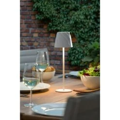 Starlux Akku-Tischleuchte Loreo L X B X H: 10 X 10 X 36 Cm, Weiß, Warmweiß