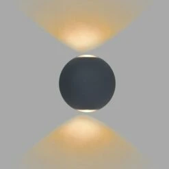 Starlux LED-Außenwandleuchte Two-Eye 6 W, 10 X 9 X 10,5 Cm, Schwarz, IP54