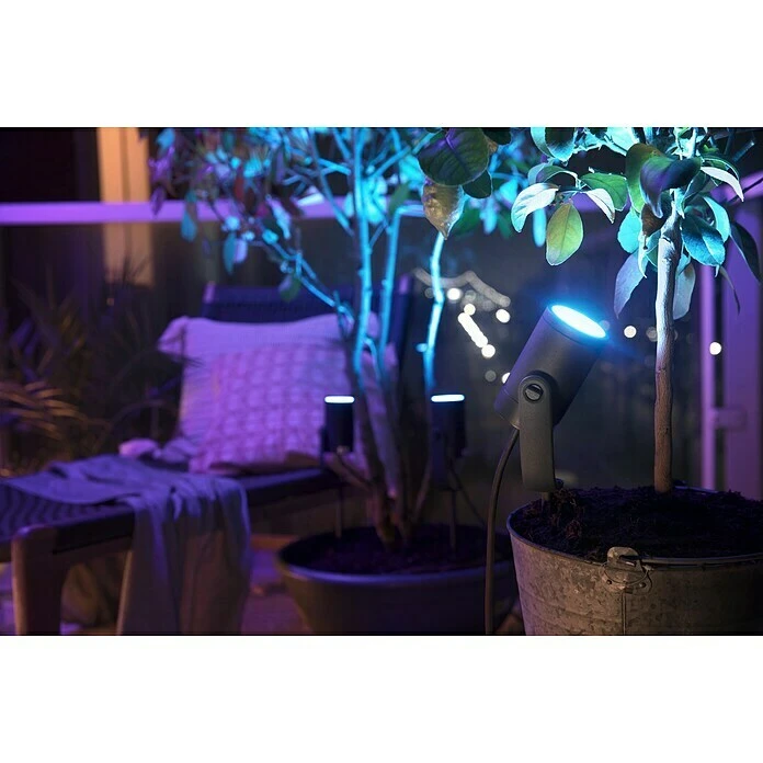 Philips Hue LED-Gartenspot Lily 1-flammig, 8 W, Lichtfarbe: RGB, IP65 4 Philips Hue LED-Gartenspot Lily 1-flammig, 8 W, Lichtfarbe: RGB, IP65 – Bild 2