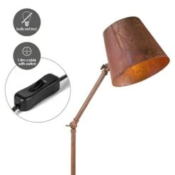 Home Sweet Home Sweep Tischleuchte 10 W, L X B X H: 40 X 18 X 55 Cm, Rost, E27 -Beleuchtung 12 314