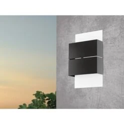 Eglo LED-Außenwandleuchte KIBEA 5 W, 7,5 X 15 X 26 Cm, Anthrazit/Weiß, IP44 -Beleuchtung 12 3143
