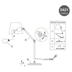 Home Sweet Home Sweep Tischleuchte 10 W, L X B X H: 40 X 18 X 55 Cm, Rost, E27 -Beleuchtung 12 315