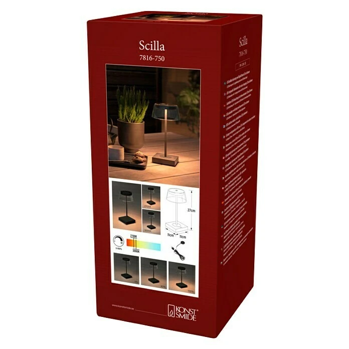 Konstsmide LED-Tischleuchte Scilla L X B X H: 11 X 11 X 27 Cm, Warmweiß, Schwarz 8 Konstsmide LED-Tischleuchte Scilla L X B X H: 11 X 11 X 27 Cm, Warmweiß, Schwarz – Bild 6