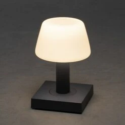 Konstsmide Akku-Tischleuchte Monaco L X B X H: 12,5 X 12,5 X 19 Cm, Dunkelgrau, Warmweiß -Beleuchtung 12 3227