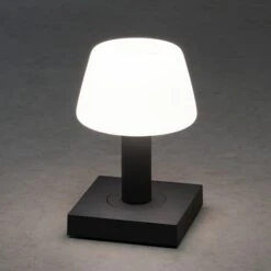 Konstsmide Akku-Tischleuchte Monaco L X B X H: 12,5 X 12,5 X 19 Cm, Dunkelgrau, Warmweiß -Beleuchtung 12 3228