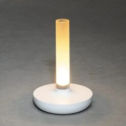 Konstsmide Akku-Tischleuchte Biarritz L X B X H: 13,5 X 13,5 X 20,5 Cm, Weiß -Beleuchtung 12 3257