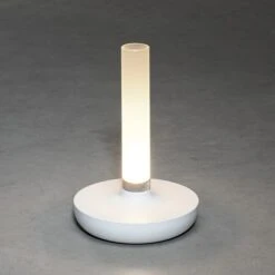 Konstsmide Akku-Tischleuchte Biarritz L X B X H: 13,5 X 13,5 X 20,5 Cm, Weiß -Beleuchtung 12 3258