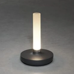 Konstsmide Akku-Tischleuchte Biarritz L X B X H: 13,5 X 13,5 X 20,5 Cm, Dunkelgrau -Beleuchtung 12 3275