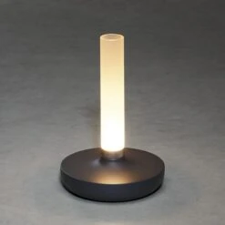 Konstsmide Akku-Tischleuchte Biarritz L X B X H: 13,5 X 13,5 X 20,5 Cm, Dunkelgrau -Beleuchtung 12 3278