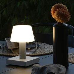 Konstsmide Akku-Tischleuchte Monaco L X B X H: 12,5 X 12,5 X 19 Cm, Weiß, Warmweiß