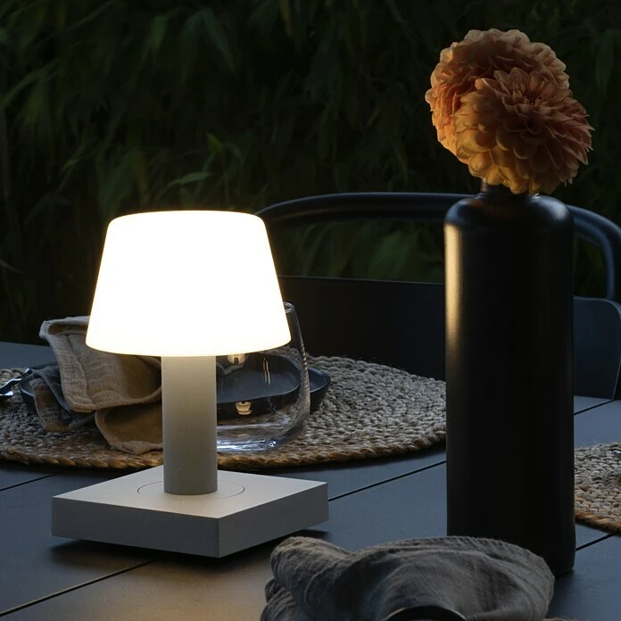 Konstsmide Akku-Tischleuchte Monaco L X B X H: 12,5 X 12,5 X 19 Cm, Weiß, Warmweiß 3 Konstsmide Akku-Tischleuchte Monaco L X B X H: 12,5 X 12,5 X 19 Cm, Weiß, Warmweiß