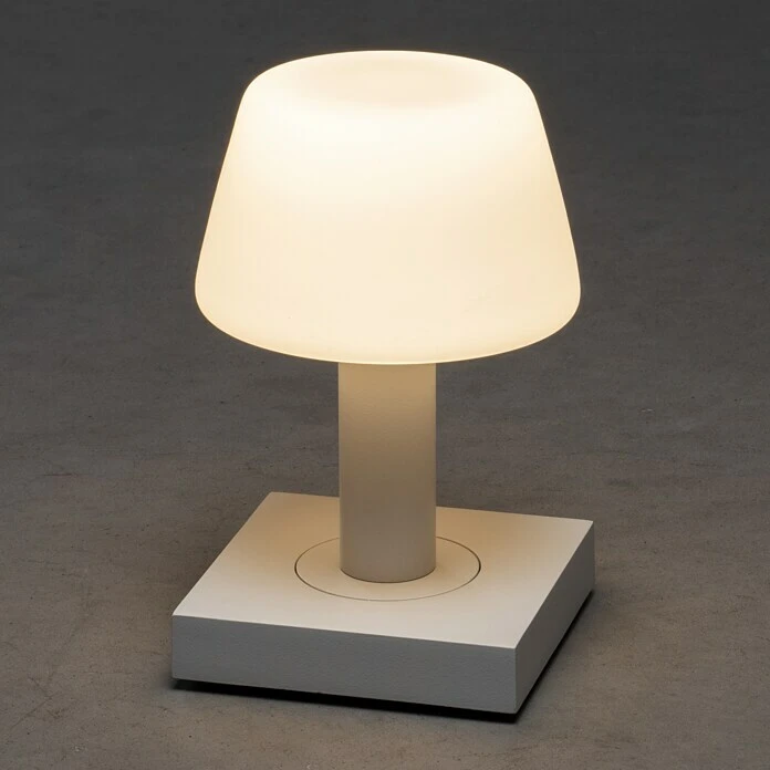 Konstsmide Akku-Tischleuchte Monaco L X B X H: 12,5 X 12,5 X 19 Cm, Weiß, Warmweiß 4 Konstsmide Akku-Tischleuchte Monaco L X B X H: 12,5 X 12,5 X 19 Cm, Weiß, Warmweiß – Bild 2