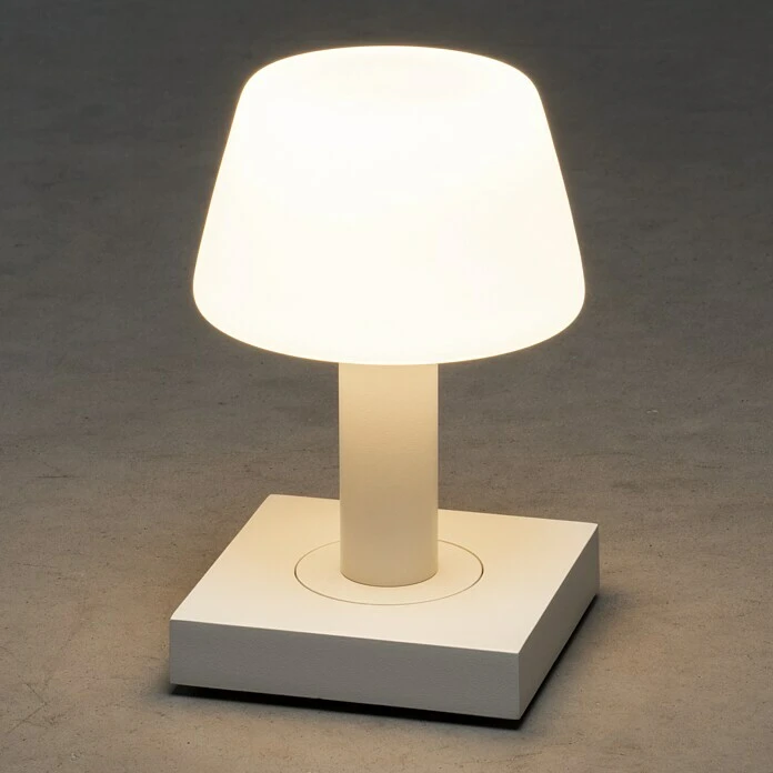 Konstsmide Akku-Tischleuchte Monaco L X B X H: 12,5 X 12,5 X 19 Cm, Weiß, Warmweiß 6 Konstsmide Akku-Tischleuchte Monaco L X B X H: 12,5 X 12,5 X 19 Cm, Weiß, Warmweiß – Bild 4