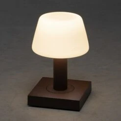 Konstsmide Akku-Tischleuchte Monaco L X B X H: 12,5 X 12,5 X 19 Cm, Rost, Warmweiß -Beleuchtung 12 3322