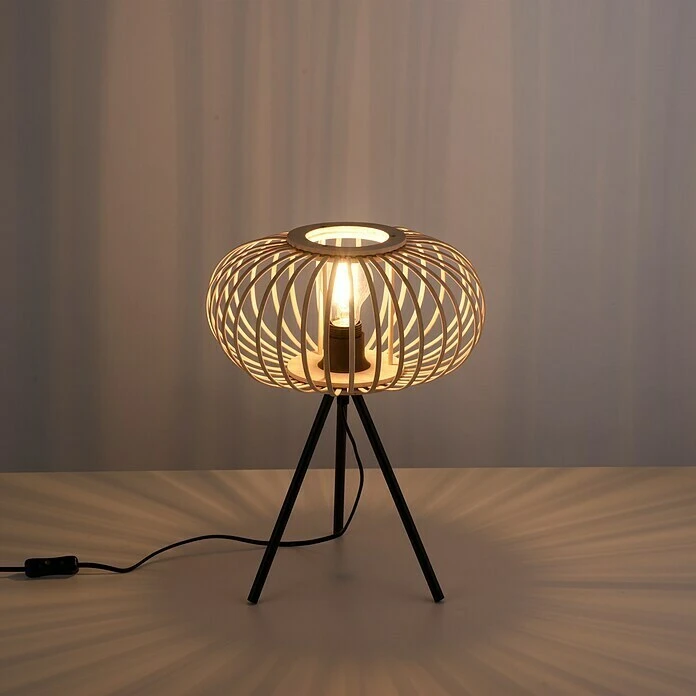 LeuchtenDirekt Racoon Tischleuchte 40 W, L X B X H: 32 X 32 X 41 Cm, Schwarz, Natur, E27 3 LeuchtenDirekt Racoon Tischleuchte 40 W, L X B X H: 32 X 32 X 41 Cm, Schwarz, Natur, E27