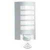 Steinel Sensor-Außenwandleuchte L 12 S SI 60 W, 10,8 X 15,5 X 27,2 Cm, Weiß/Silber, IP44 -Beleuchtung 12 3405